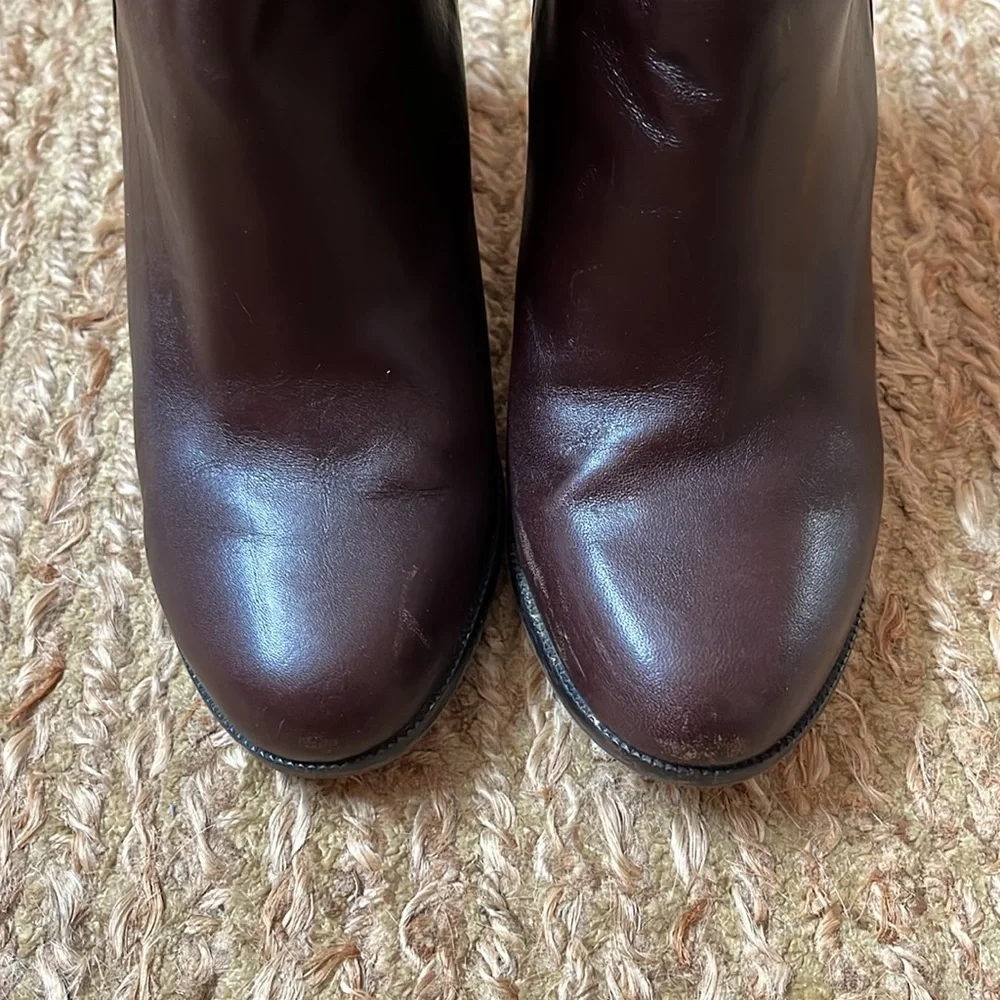ANN TAYLOR Chestnut Brown Leather Ankle Boots Size 7